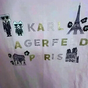 Women’s Karl Lagerfeld light pink top new without tags size small. Paris